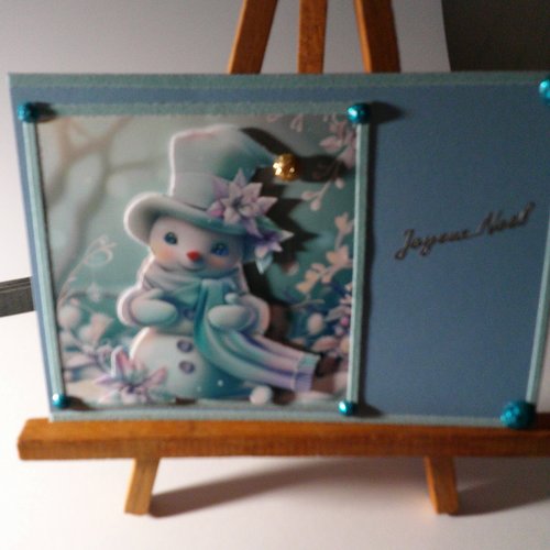Carte 3d - père noel, bonhomme de neige, lutins - pnh 188