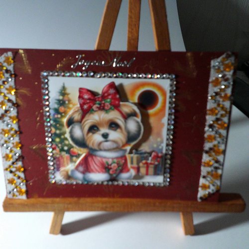 Carte 3d, animaux en hiver (noel) - anh182