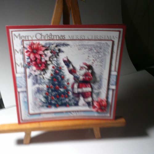 Carte 3d - père noel bonhommes de neige lutins - pnh 189