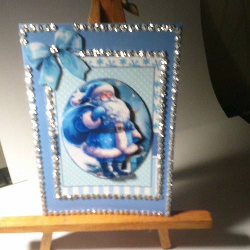 Carte 3d - père noel bonhommes de neige lutins - pnh 190