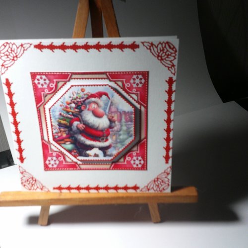 Carte père noel bonhommes de neige lutins - pnh 192