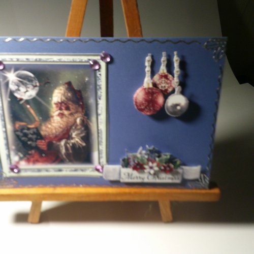 Carte 3d - père noel bonhommes de neige lutins - pnh 195