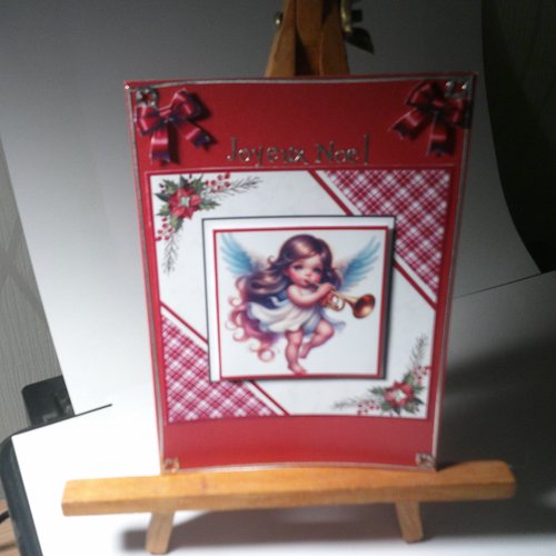 Carte 3 d - religieux et anges de noel - relh 145