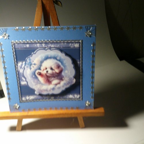 Carte 3d - animaux en hiver (noel) - anh 172