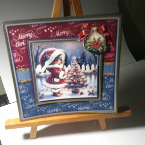 Carte 3d - enfants en hiver (noel), - enh 159