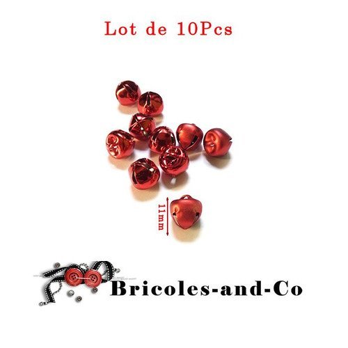 Grelot rouge mini b: lot de 10pcs taille  11/12mm  mat et brillant. pour agrémenté vos créations de noël. 
