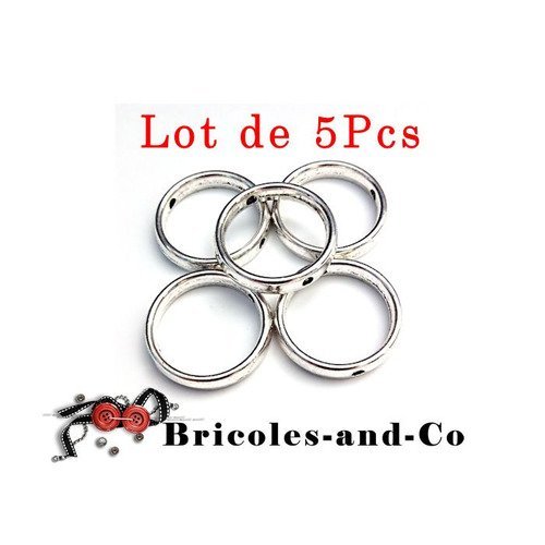 Perle, cercle, cadre,   argenté, breloque cercle, accessoire  bijoux, 19mm, n°853.lot de 5pcs