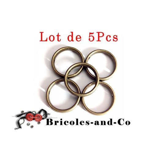 Perle, cercle, cadre, bronze, breloque cercle, accessoire  bijoux, 19mm, n°853.lot de 5pcs