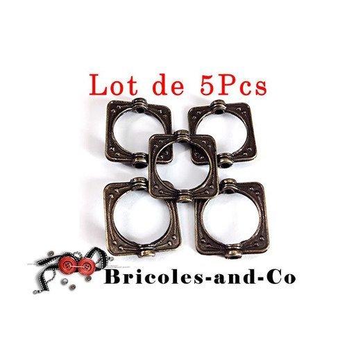 Perle, carré, cadre, a,   bronze, breloque carré, accessoire  bijoux, 15mm, n°837.lot de 5pcs