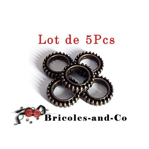 Perle, cercle, cadre, a, bronze, breloque rond, accessoire bijoux, 15mm, n°837.lot de 5pcs 