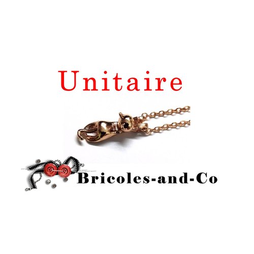 Pendentif chat, b, doré, 20mm, breloque , accessoire  bijoux, avec chaine  n°48 .unitaire