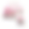 Boîtes dragées forme sachet rose pour naissance. modèle a. sachet tissus blanc 7cm x7,5cm lot de 6 pcs n°512
