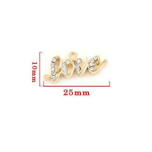 Love strass modèle s doré. pendentif taille 2 ,5cm . unitaire n°18