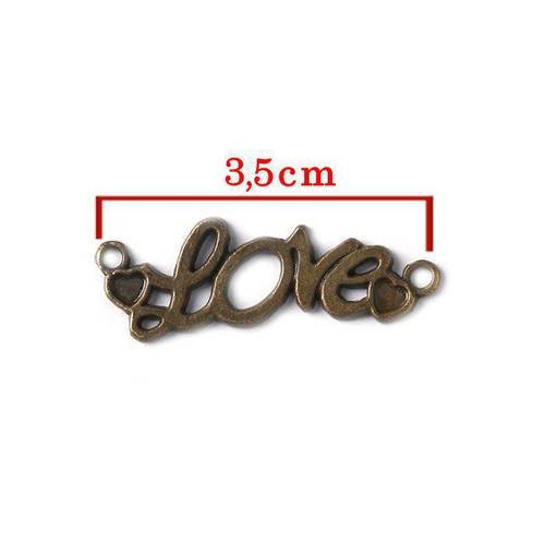 Love pendentif modèle a bronze.connecteur avec cœur. taille 3,5cm .unitaire n°18 