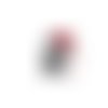 Perle ourson avec bonnet noël couleur argenté antique et rouge , taille 9x13mm. unitaire n°608 