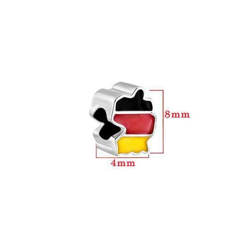 Perle allemande carte. aux couleurs du drapeau .taille 8x4mm.unitaire   n°171