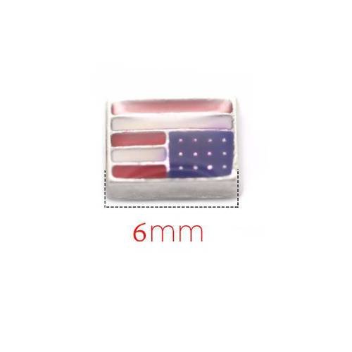 Charms drapeau usa taille environ 6 mm pour pendentif avec vitre. n°1195