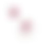 Charms flottant cœur prune (rose foncé) par lot de 2 pièces pour pendentif avec vitre. n°1190