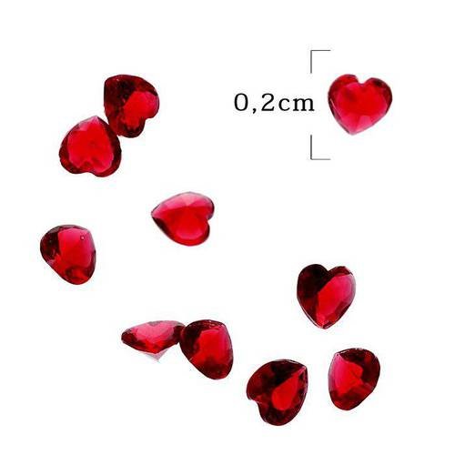 Charms flottant cœur pierre de couleur rouge par lot de 10 pièces pour pendentif avec vitre.  n°1190