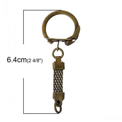 Porte clés bronze taille 6.4cm avec sa  chaine tressée .unitaire. n°970 