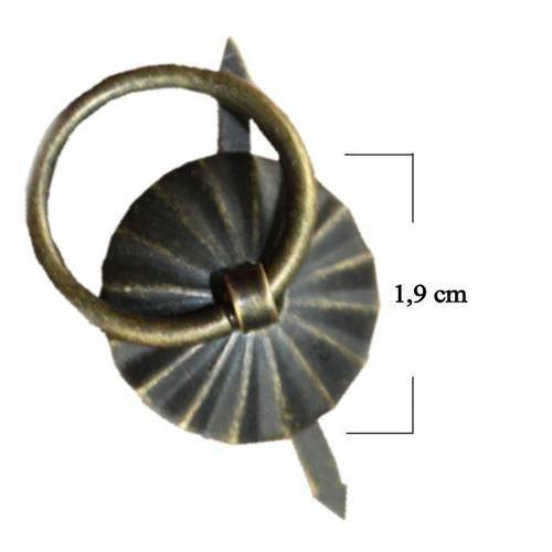 Poignée bronze ronde en forme de fleur taille 1.9cm. unitaire n°102 