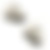 Fermeture cartable argenté avec poussoir forme coeur en 3 parties 4x3cm . lot de 2 pcs n°490 