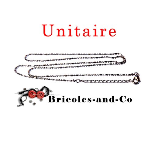 Chaine argenté boule, collier design ,  65cm environ, bijoux avec mousqueton.