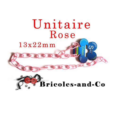 Chaine cordon rose, collier avec maille 13x22mm ,  50cm environ, bijoux anse.
