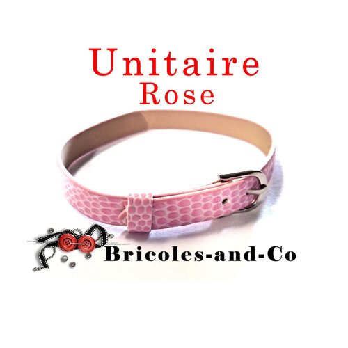 Bracelet  rose cuir, longueur 22cm, largueur 8mm environ, bijoux fin et à la mode.