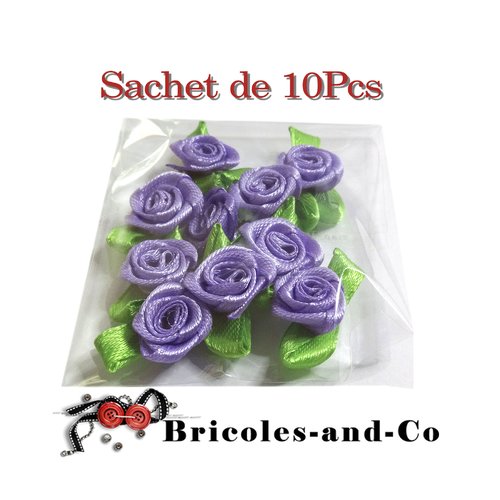 Fleur nœud petite mauve sachet de 10pcs embellissement scrap