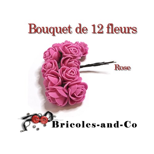 Fleur mousse rose de 12fleurs embellissement scrap   n°1003