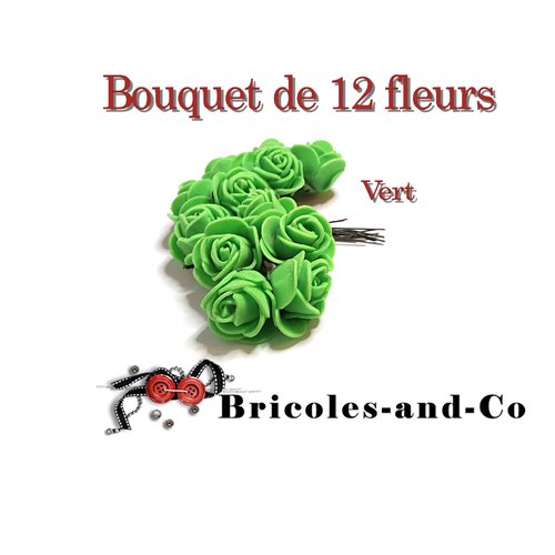 Fleur mousse verte  de 12fleurs embellissement scrap   n°1003