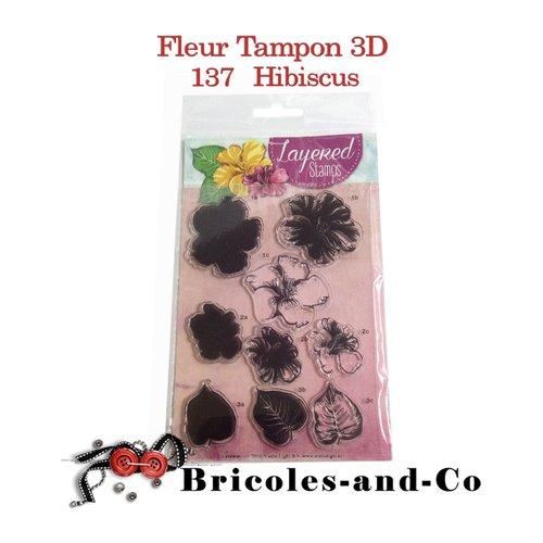 Fleur  tampon 137-hibiscus- 3d  une planche  marque studiolight