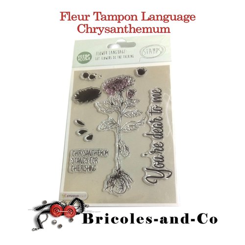 Fleur tampon language chrysanthemum une planche de 9pcs