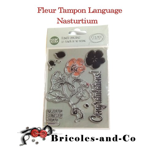 Fleur tampon language nasturtium une planche de 7pcs