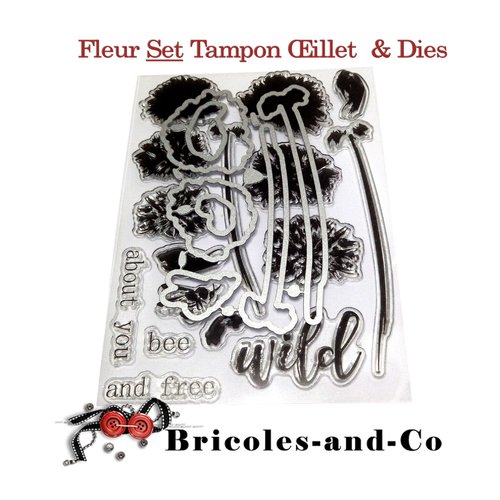 Fleur  tampon œillet + dies set .