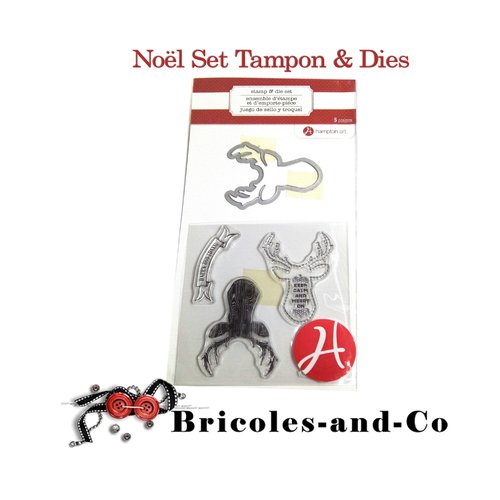 Noël ensemble tampon dies renne. 5pcs