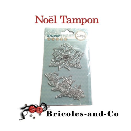 Noël tampon fleur houx marque studiolight.