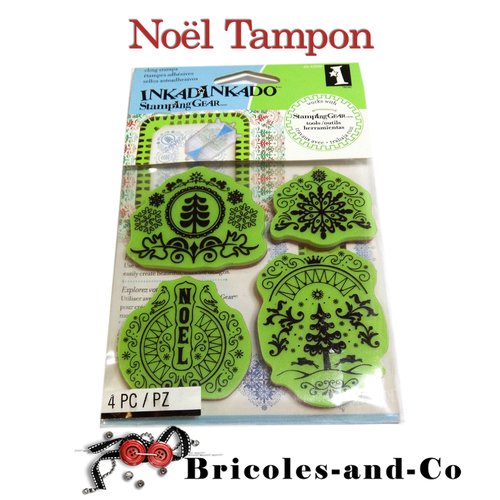 Noël tampon inkadinkado . 4pcs