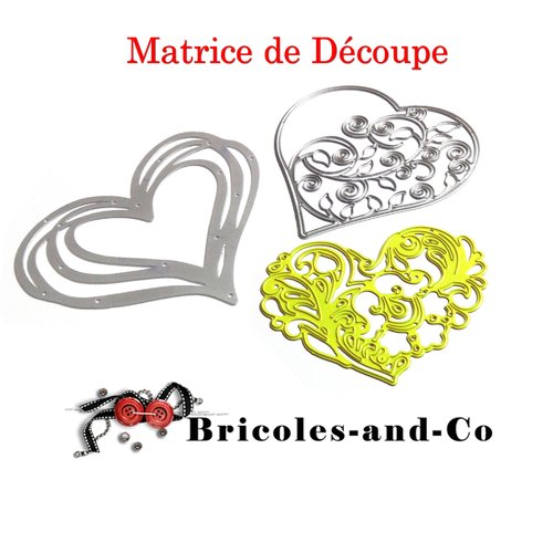 Cœur matrice de découpe 3pcs dont 1 jaune