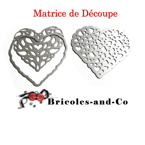 Cœur matrice de découpe  lot 3pcs petits cœurs intérieur