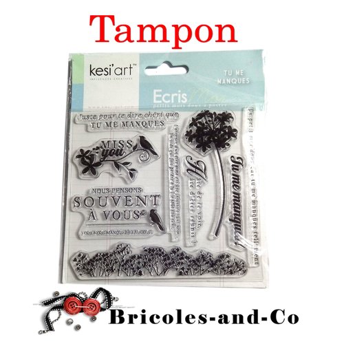 Cœur tampon tu me manques marque kesi’art cœur stamp