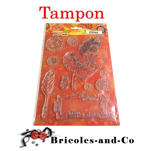 Cœur tampon mixed media studiolight stamp a5