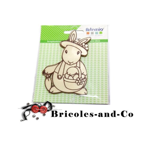 Pâques artemio lapin panier n°2  garçon  3pcs bois