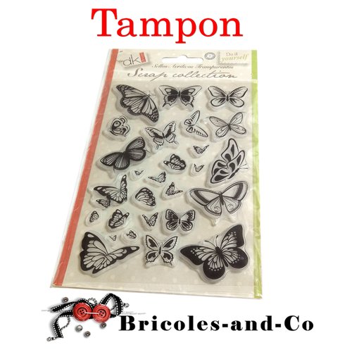 Papillons tampon clear  design différents marque dk