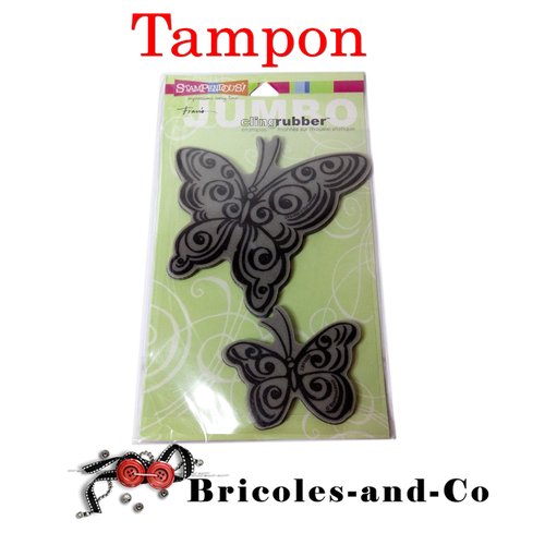 Papillons 2 tampons cling rubber