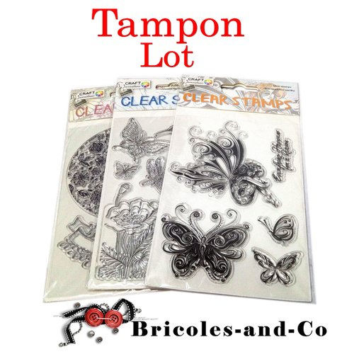 Papillons tampons lot 3 planches
