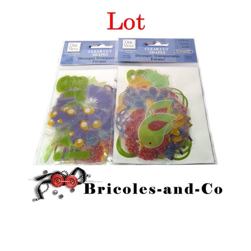 Lot papillon jardin découpes transparentes 2 sachets