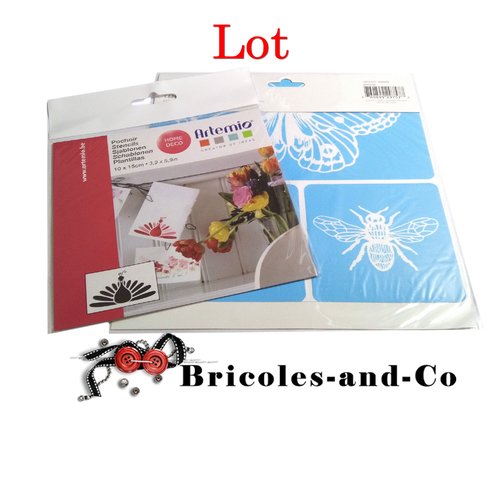 Papillons paon pochoir lot 2pcs