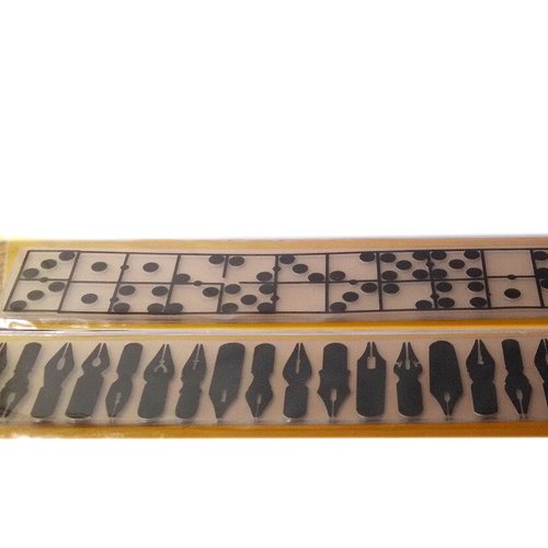 Dossier de gaufrage lot 2pcs  domino et plume stylo, 30 x 5 cm